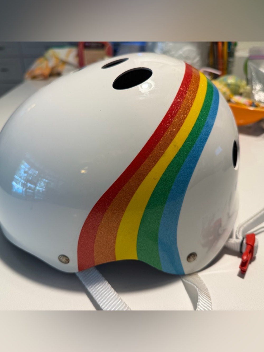 Triple Eight x Moxi Skates The Certified Sweatsaver Helmet - Stripey White, L/XL